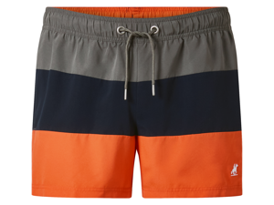 Heren zwembroek (olijfgroen/marineblauw/oranje, M)
