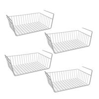 Opberg/opruim hangmandje - 4x - 25 x 40 x 14 cm - Kastmandje - wit - kledingkast Opberg/opruim hangmandje - 4x - 25 x 40 x 14 cm - Kastmandje - wit - kledingkast