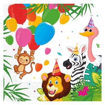 Globos Papieren servetten fsc jungle ballonnen, 20st.