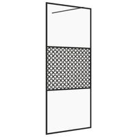 vidaXL Inloopdouchewand 80x195 cm ESG-glas transparant en zwart