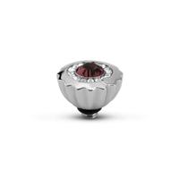 Melano Twisted Ribbed CZ Steentje Aubergine Zilver