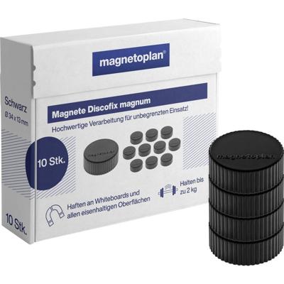 magnetoplan Magneet Discofix Magnum (Ø x h) 34 mm x 13 mm Rond Zwart 10 stuk(s) 1660012