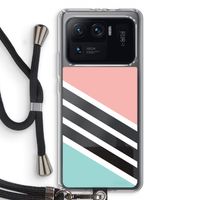 Strepen pastel: Xiaomi Mi 11 Ultra Transparant Hoesje met koord
