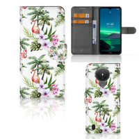 Nokia 1.4 Telefoonhoesje met Pasjes Flamingo Palms