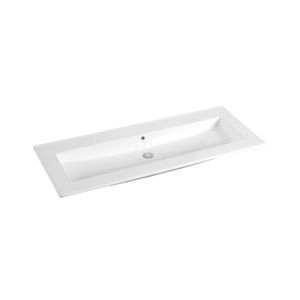 Wastafel Sanilux Classic 120x47x2,5 cm Keramiek Wit Enkel (zonder kraangaten)