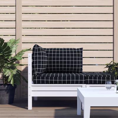 VidaXL Palletkussens 3 st ruitpatroon oxford stof zwart