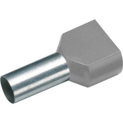 Cimco 187724 Dubbele adereindhulzen 2.5 mm² Deels geïsoleerd Grijs 100 stuk(s)