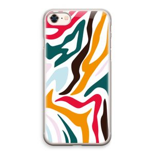 Colored Zebra: iPhone 8 Transparant Hoesje