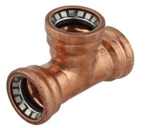 Kirchhoff Koperen T-stuk, blank, 22 mm, 3 sockets, (S130) - 989473317