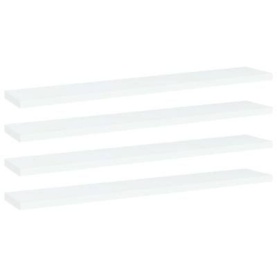 Wandschappen 4 st 60x10x1,5 cm bewerkt hout wit