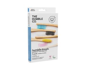 The Humble Co. Tandenborstels bamboe - medium - 5 stuks