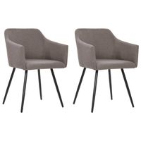 Vidaxl Eetkamerstoelen 2 St Stof Taupe - thumbnail