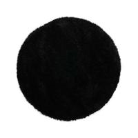 Tapeso Rond hoogpolig vloerkleed velvet - Posh zwart - 120 cm rond