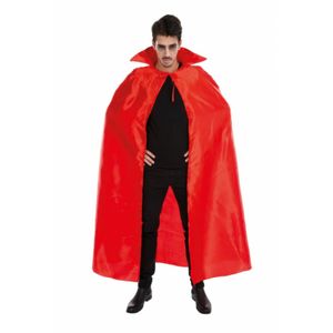 Halloween Dracula cape - voor volwassenen - rood - satijn - L163 cm One size  -