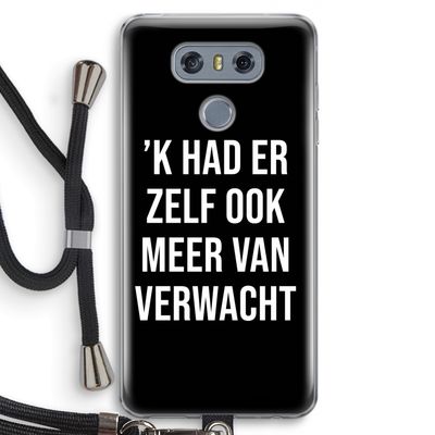 Meer verwacht - Zwart: LG G6 Transparant Hoesje met koord