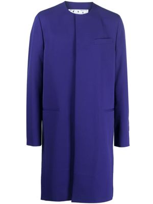 Off-White manteau boutonné à patch logo - Violet Off-White manteau boutonné à patch logo - Violet