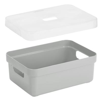 Sunware Opbergbox met transparante deksel - 1x stuks - lichtgrijs - 9 liter - kunststof - 35x25x12