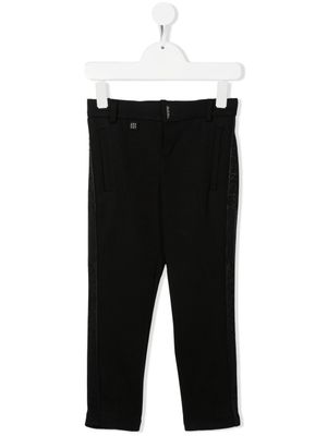 Givenchy Kids pantalon droit à bande logo - Noir