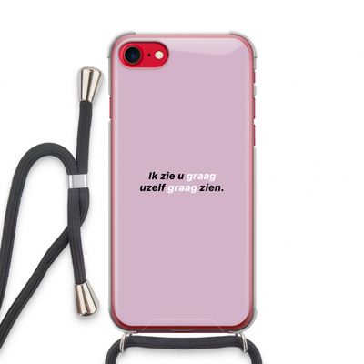 uzelf graag zien: iPhone SE 2020 Transparant Hoesje met koord