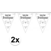 Folat Vlaggenlijn Bruidspaar - 2x stuks - 10 meter - huwelijk - leve het bruidspaar