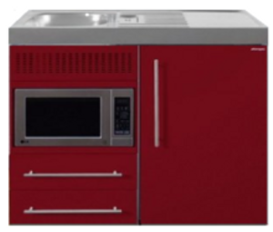 MPM 100 Bordeauxrood met koelkast en magnetron RAI-9513