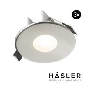 Inbouwspot Häsler Toscana Incl. Fase Aansnijding Dimbaar 9.2 cm 4 Watt Helder Wit RVS Wit Set 3x