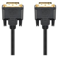 Goobay Dual Link DVI-I Kabel - 3m - Verguld - Zwart - thumbnail