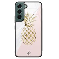 Samsung Galaxy S22 Plus glazen hardcase - Ananas