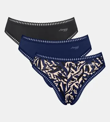 3-pack Crush Go - High legs slips dames - Hoog opgesneden dames onderbroeken biologisch katoen