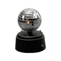 Disco party spiegel licht/disco bol - zwart - roterend - Multi kleurige LED verlichting   -