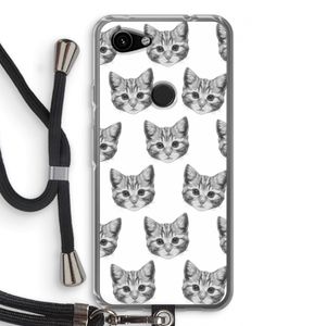 Kitten: Pixel 3a Transparant Hoesje met koord