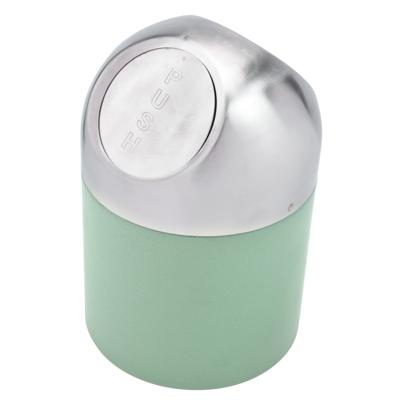 Excellent Houseware aanrecht Mini prullenbakje met klepdeksel - groen - 1.3L - 17 cm - rvs