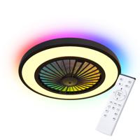 Plafondventilator - met afstandsbediening - Rio ZWART 45Watt met LED lamp 3000K-4000K-6500K RGB CCT Plafondventilator - met afstandsbediening - Rio ZWART 45Watt met LED lamp 3000K-4000K-6500K RGB CCT