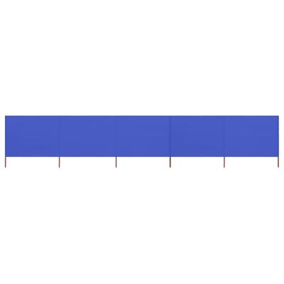 VidaXL Windscherm 5-panelen 600x80 cm stof azuurblauw
