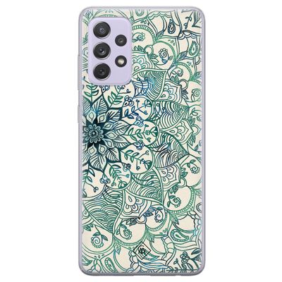 Samsung Galaxy A72 siliconen hoesje - Mandala blauw