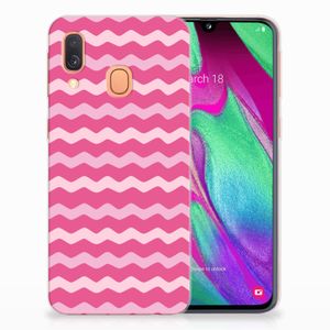 Samsung Galaxy A40 TPU bumper Waves Pink