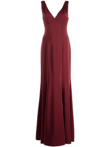 Marchesa Notte Bridesmaids robe longue Forli à col v - Rouge