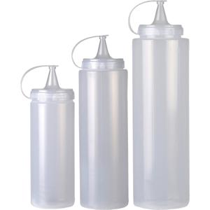 Doseerflessen/sausflessen - set 3x - met schenktuit - 400/700/1000 ml