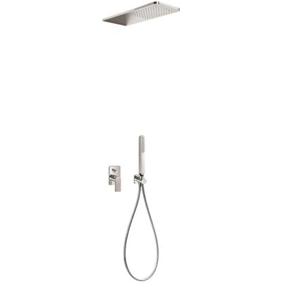 Regendouche set Tres Loft | Inbouw | Mengkraan | 2-weg | Vierkant | RVS look