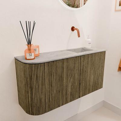 Toiletmeubel Mondiaz Joya Dlux | 81.6 cm | Meubelkleur Dusk | Faye wastafel Glace Wasbak Rechts | Zonder kraangat(en)