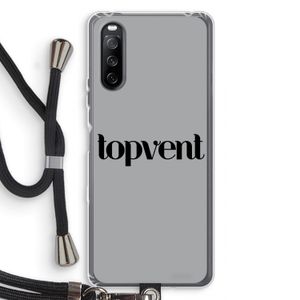 Topvent Grijs Zwart: Sony Sony Xperia 10 III Transparant Hoesje met koord