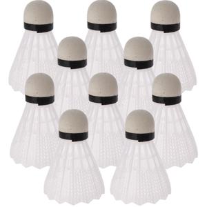 Badminton shuttles - 10x - wit - kunststof - 7 cm - shuttles voor spel/vakantie/camping