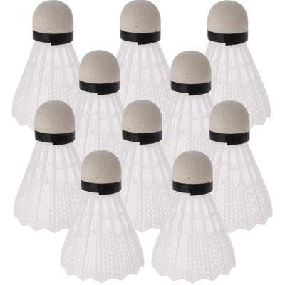 Badminton shuttles - 10x - wit - kunststof - 7 cm - shuttles voor spel/vakantie/camping
