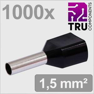 TRU COMPONENTS TC-13377236 Dubbele adereindhulzen 1.5 mm² Deels geïsoleerd Zwart 1000 stuk(s)