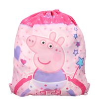 Peppa Pig gymtas/rugzak/rugtas voor kinderen - roze/paars - polyester - 44 x 37 cm - thumbnail