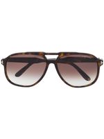 TOM FORD Eyewear lunettes de soleil à monture aviateur - Marron