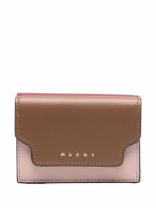 Marni portefeuille colour block pliant - Marron