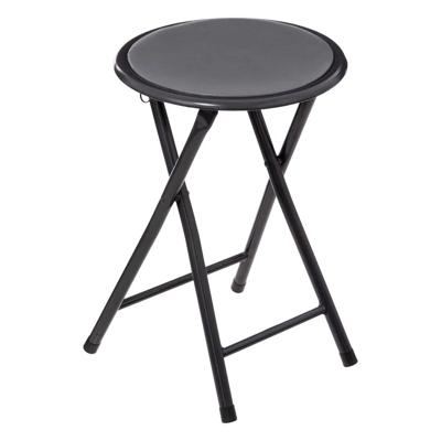 Bijzet krukje/stoel - Opvouwbaar - antraciet - 46 cm