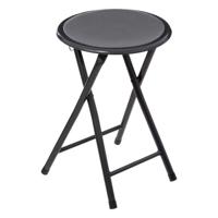 Bijzet krukje/stoel - Opvouwbaar - antraciet - 46 cm