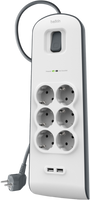 Belkin Surge Protector 6 outlet 2 meter 2x usb - thumbnail